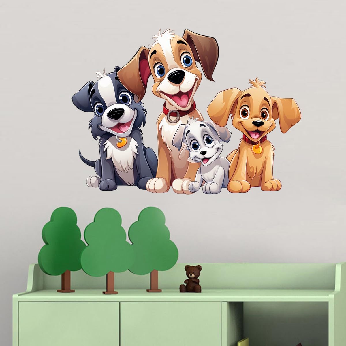 Calcomanías de Perritos Felices - Fáciles de Pegar y Despegar