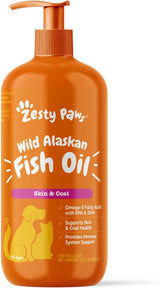Aceite de pescado salvaje de Alaska para perros y gatos.