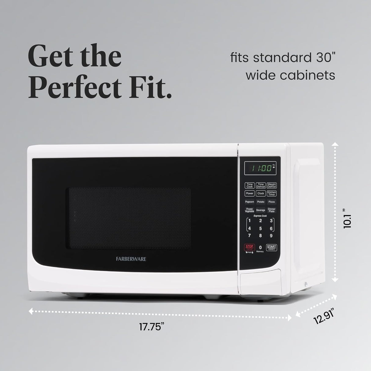 Microondas Farberware 700W, 0.7 Cu. Ft., Interior fácil de limpiar