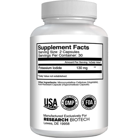 Suplemento de yoduro de potasio de 130 mg pack de 5 300 und