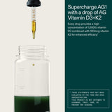 AG1 Vitamin D3 K2 gotas, 1000IU D3 y 100mcg K2, soporte óseo