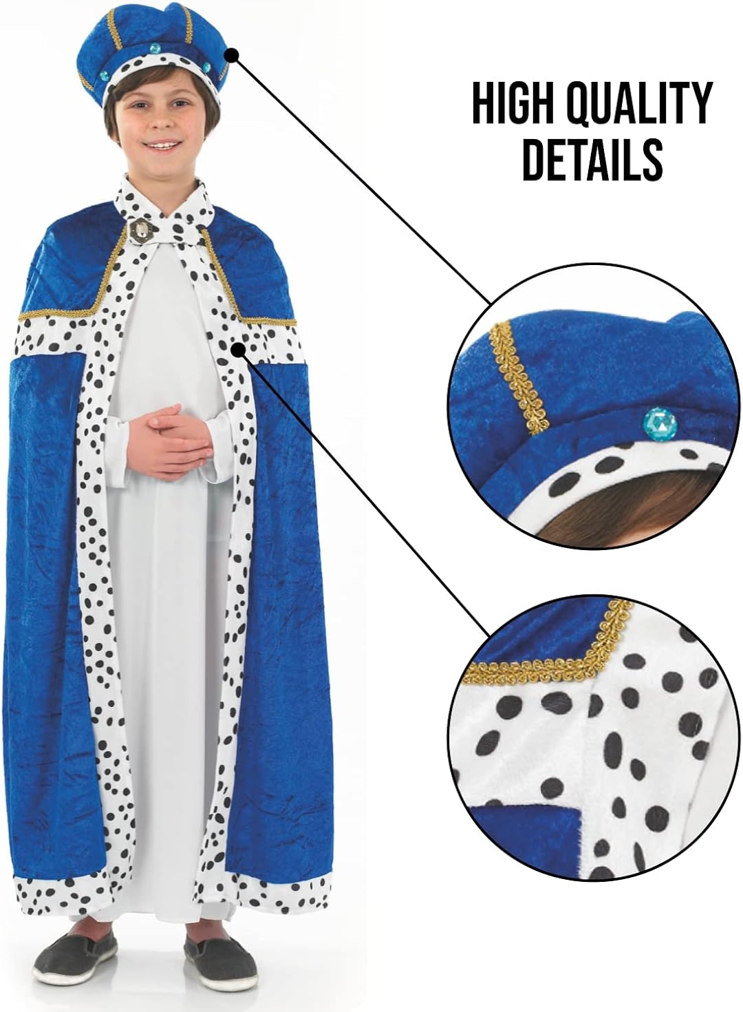 Disfraz de rey mago para niños azul talla S