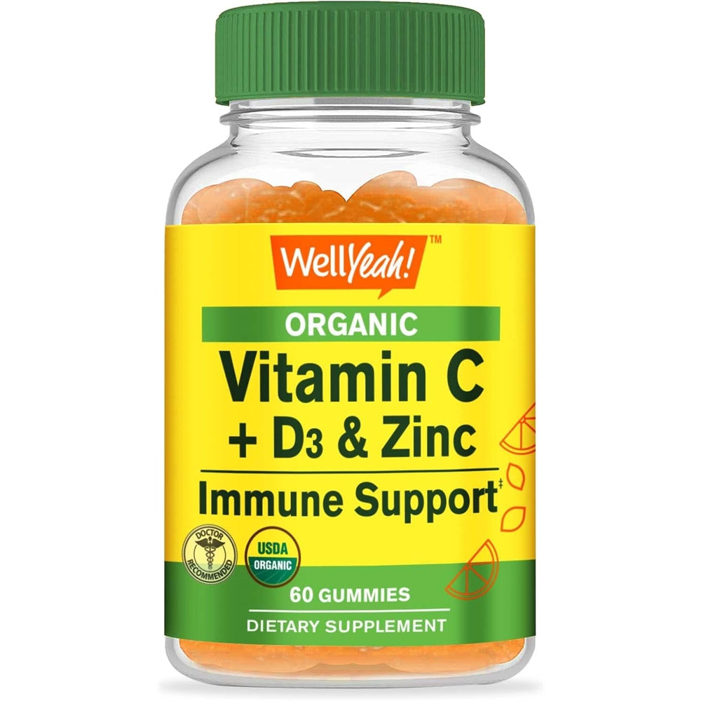 Suplementos Gomitas orgánicas de vitamina C + D3 + zinc 60u