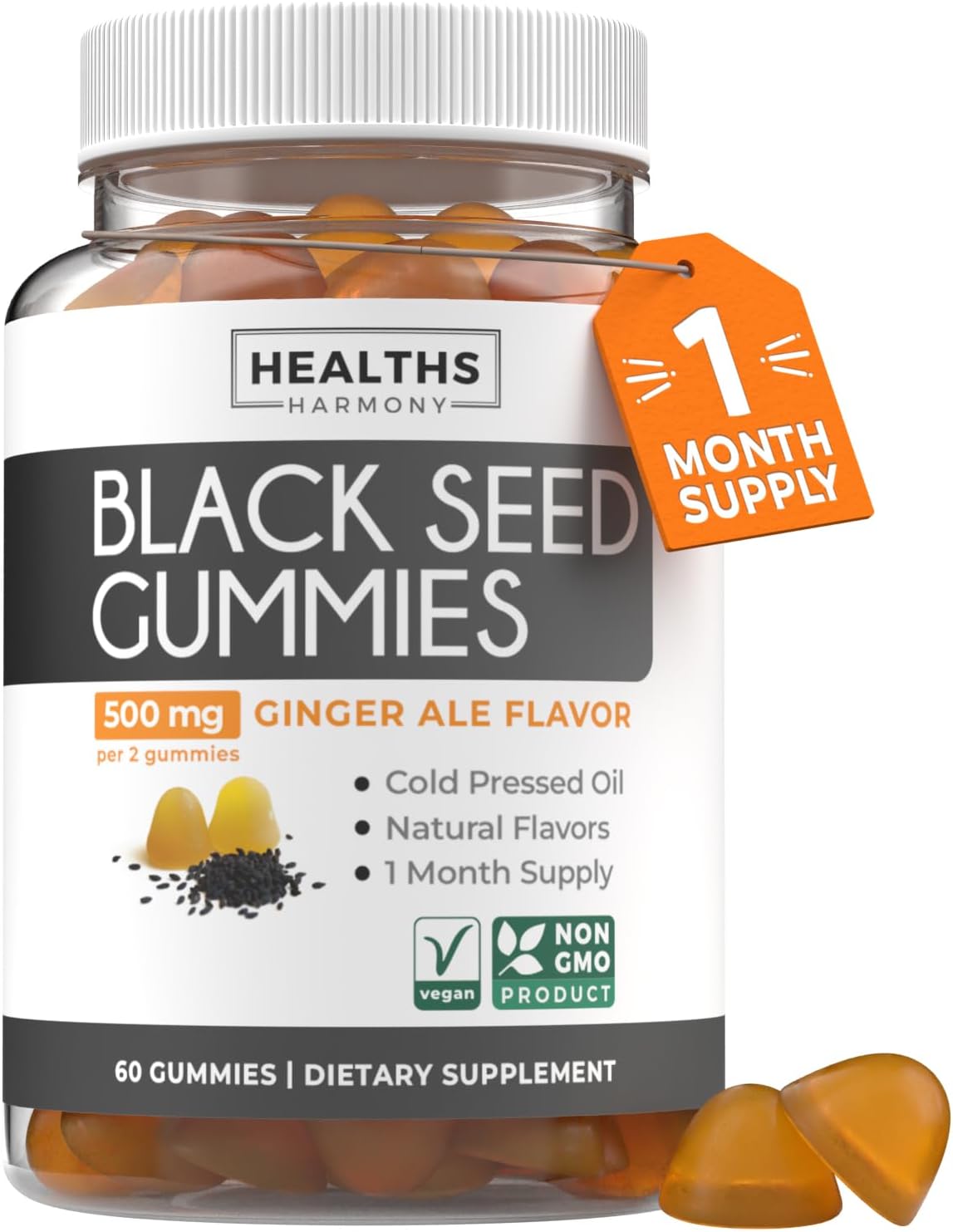 Gomitas de Aceite de Semilla Negra - Natural, Vegano, 500mg
