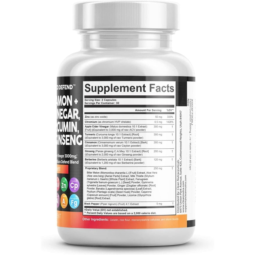 Suplementos Canela 3000mg Cúrcuma 3000mg de sidra de manzana