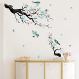 Decalmile Stickers de Flores y Pájaros para Pared - Modelo WP