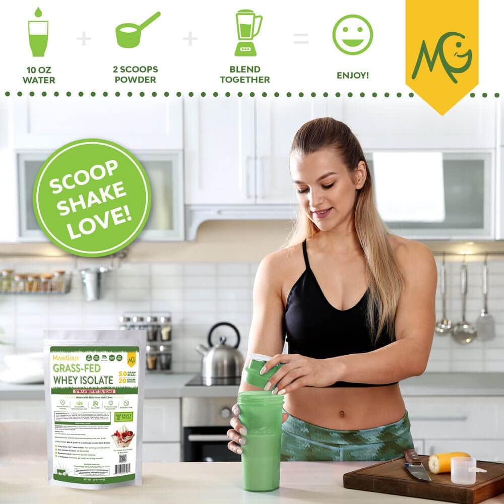 MariGold Proteína de suero aislada, pura, sin aditivos, 1 lb