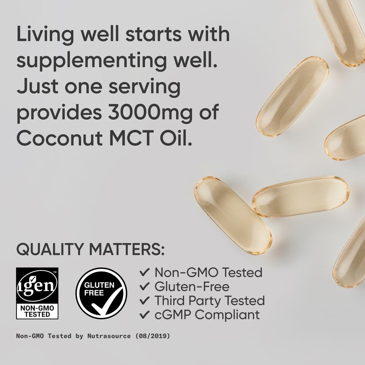Cápsulas MCT Sports Research de Aceite de Coco 120 Softgels