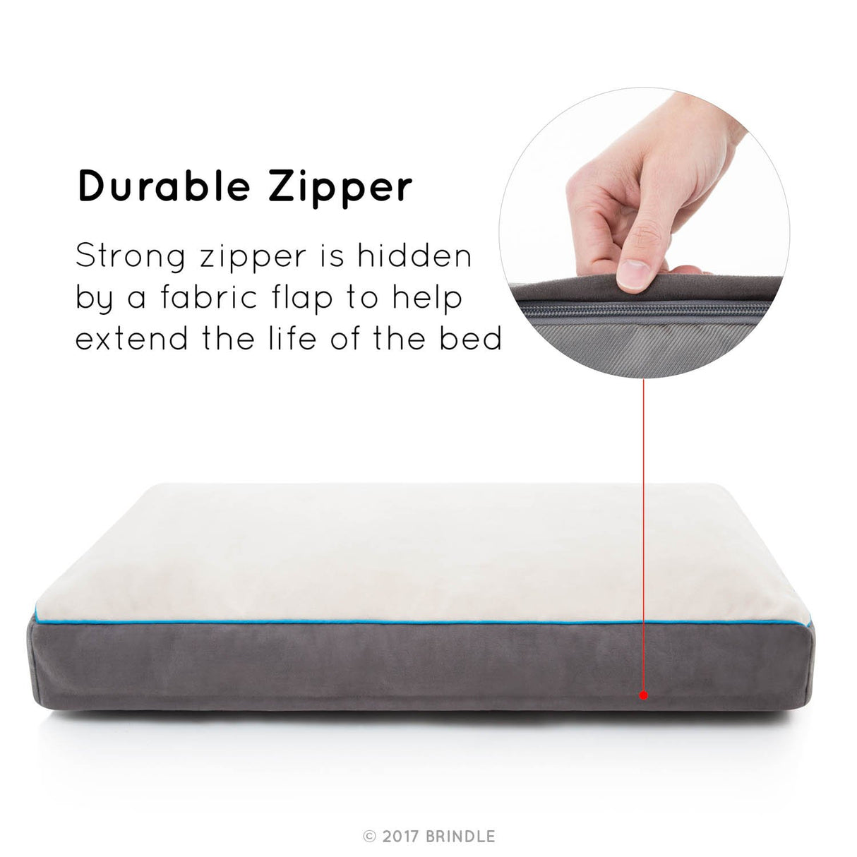 Brindle Soft Shredded Memory Foam-Cama para perro con funda
