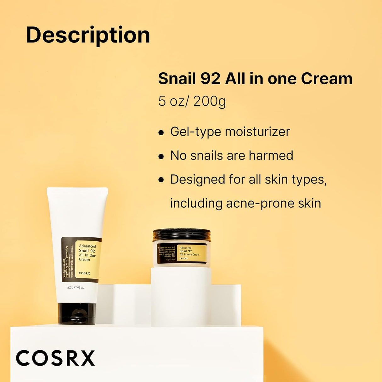 Crema Facial Reparadora Diaria con Mucina de Caracol, Piel