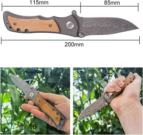 Cuchillo de bolsillo plegable con acero inoxidable gris