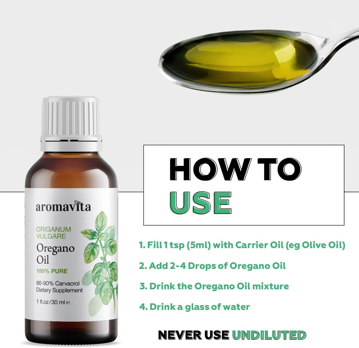 Aceite Esencial de Orégano Puro Extra Fuerte 86% Carvacrol