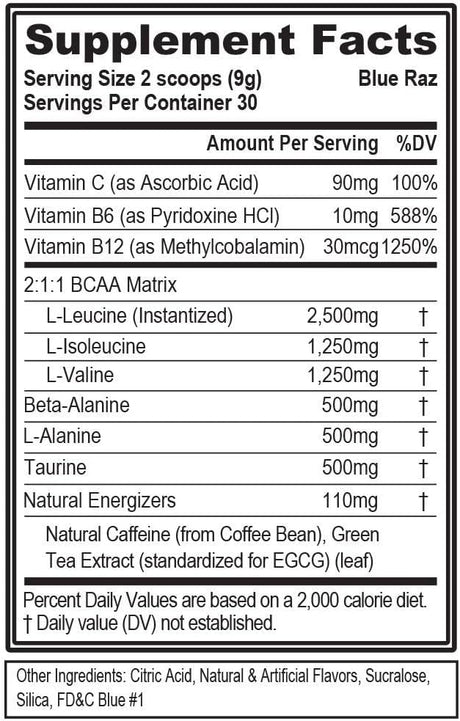 Polvo de BCAA EVL - Aminoácidos para Recuperación y Energía