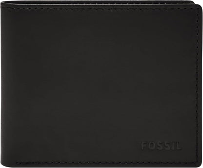 Billetera bifold de cuero RFID Fossil, con flip ID, modelo ML3681001