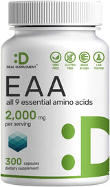 Suplemento Aminoácidos esenciales (EAA) 2000 mg 300 cápsulas