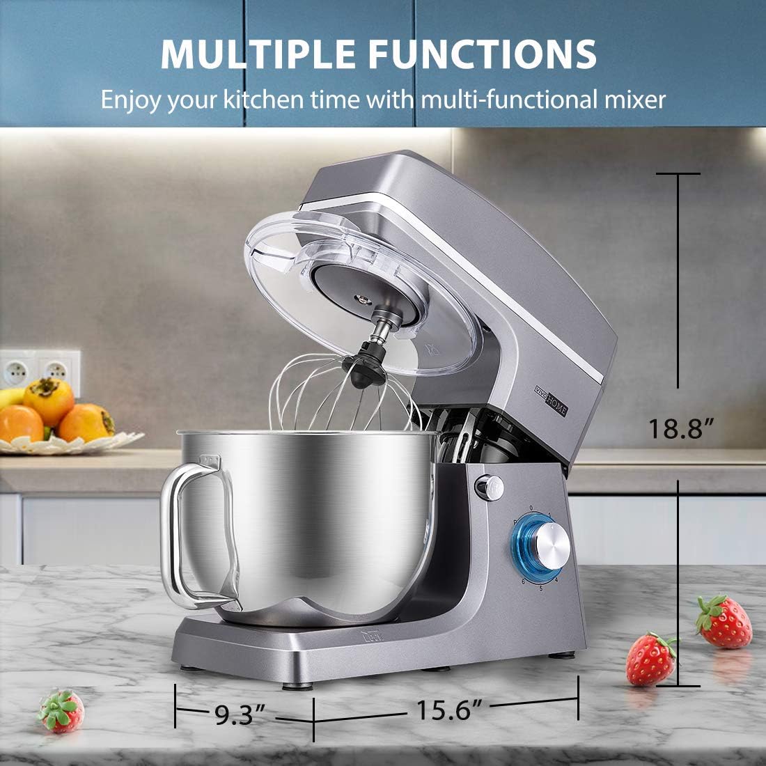 Mezcladora de pie VIVOHOME 7.5 Qt, 660W, 6 velocidades, modelo