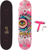 Skateboard Completo 31''x8'', Madera Arce 7 Capas, Doble Kick