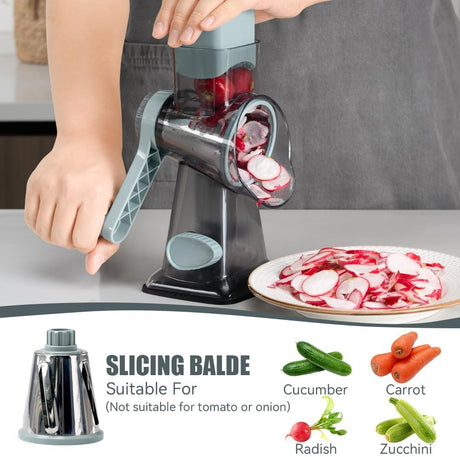 Keouke Rallador de Queso Manual con 3 Cuchillas Modelo GK