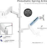 Soporte Doble para Monitores VIVO, Altura Ajustable, STAND-V012KW