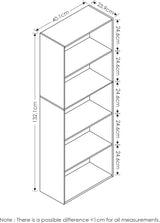 Estantería de libros, 5 niveles, Luder