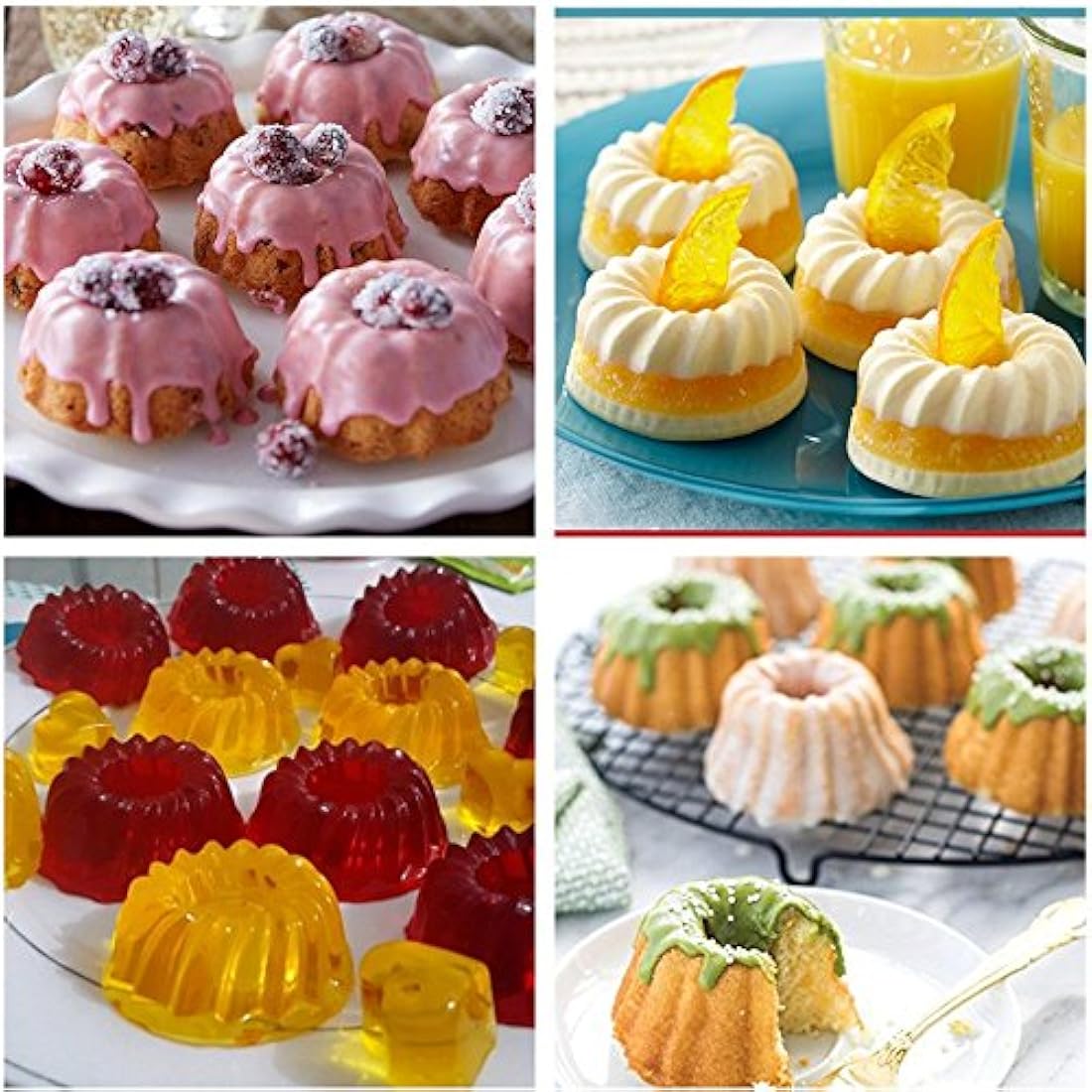 Paquete de 24 mini tazas de silicona para hornear cupcakes