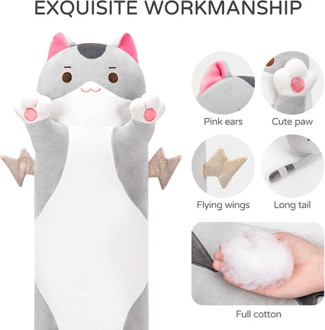 Peluche gato animales  de felpa larga de 28 pulgadas