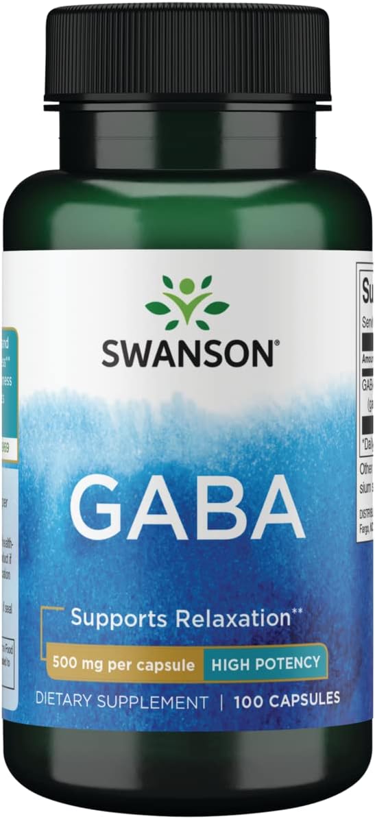 Suplemento Swanson Aminoácido GABA 500 Miligramos 100 Cáp