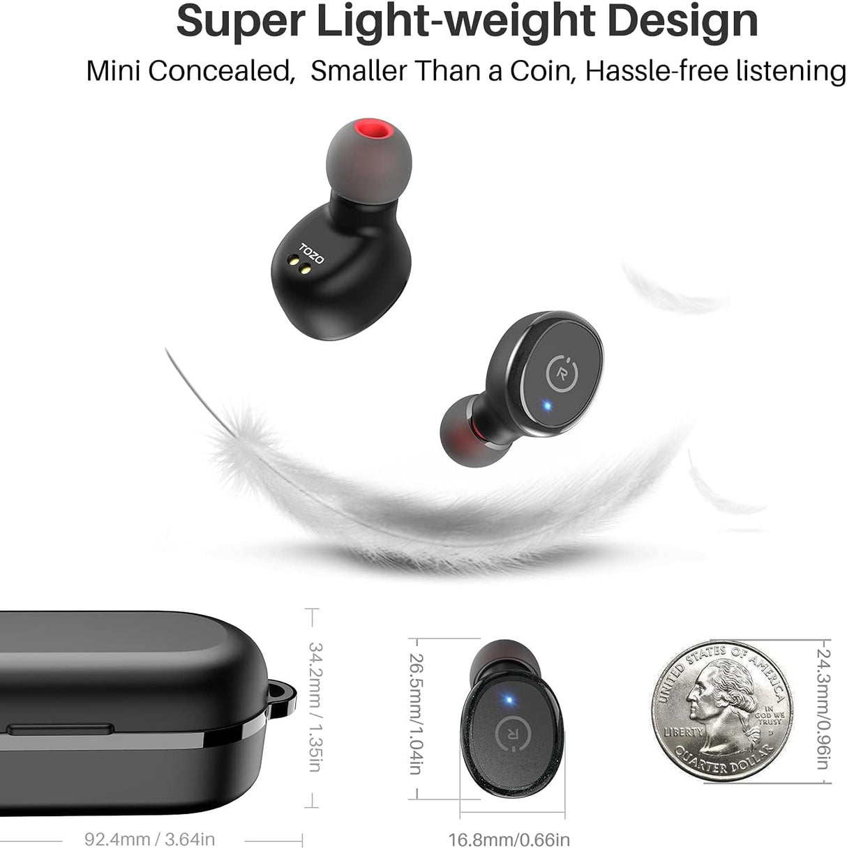 Auriculares TOZO T10, Bluetooth 5.3, sonido premium, IPX8