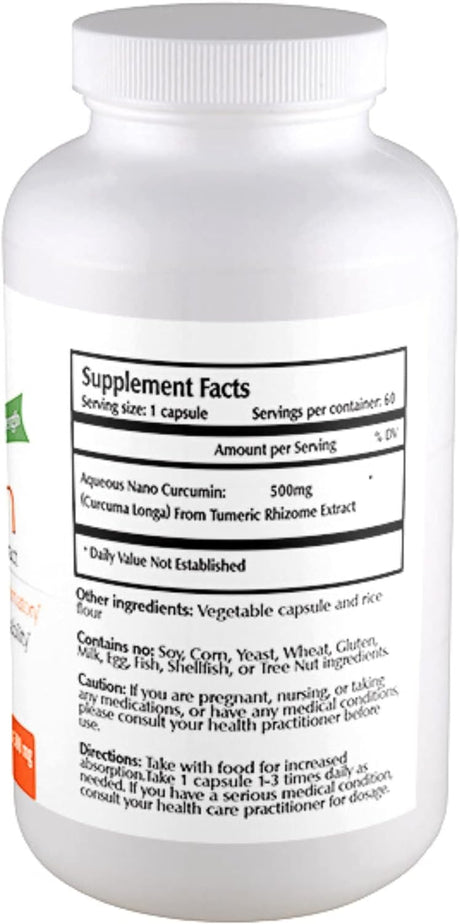 Suplemento de Curcuminas Nano, 500 mg, 60 Cápsulas Veganas