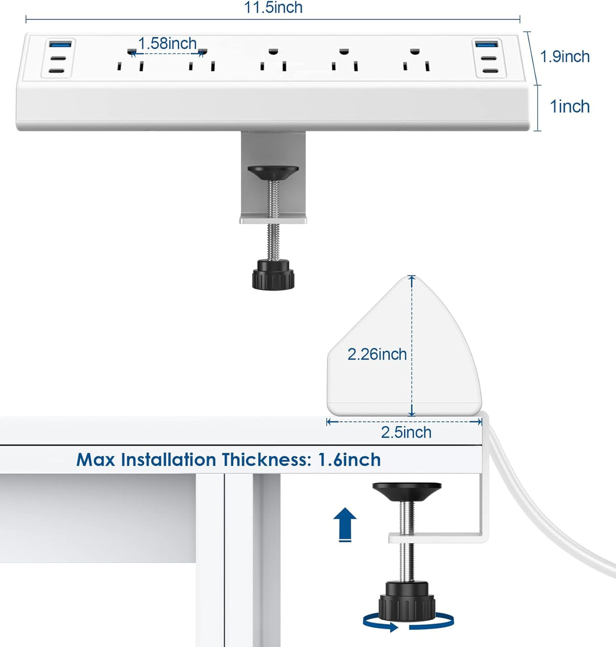 Regleta de alimentación USB C, estación de carga rápida total
