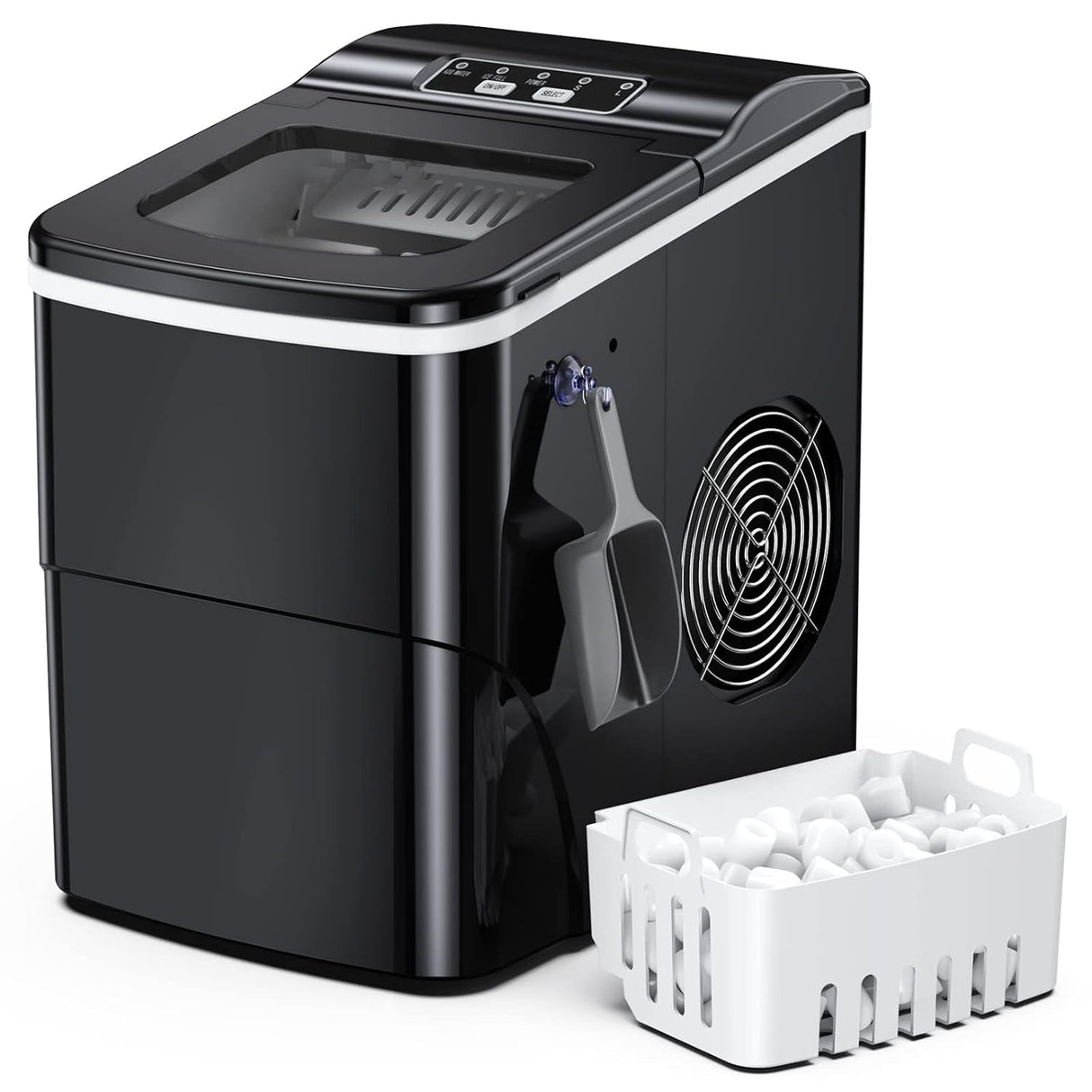 Máquina de Hielo 26Lbs/24H, Autolimpiante, Portátil, Modelo X