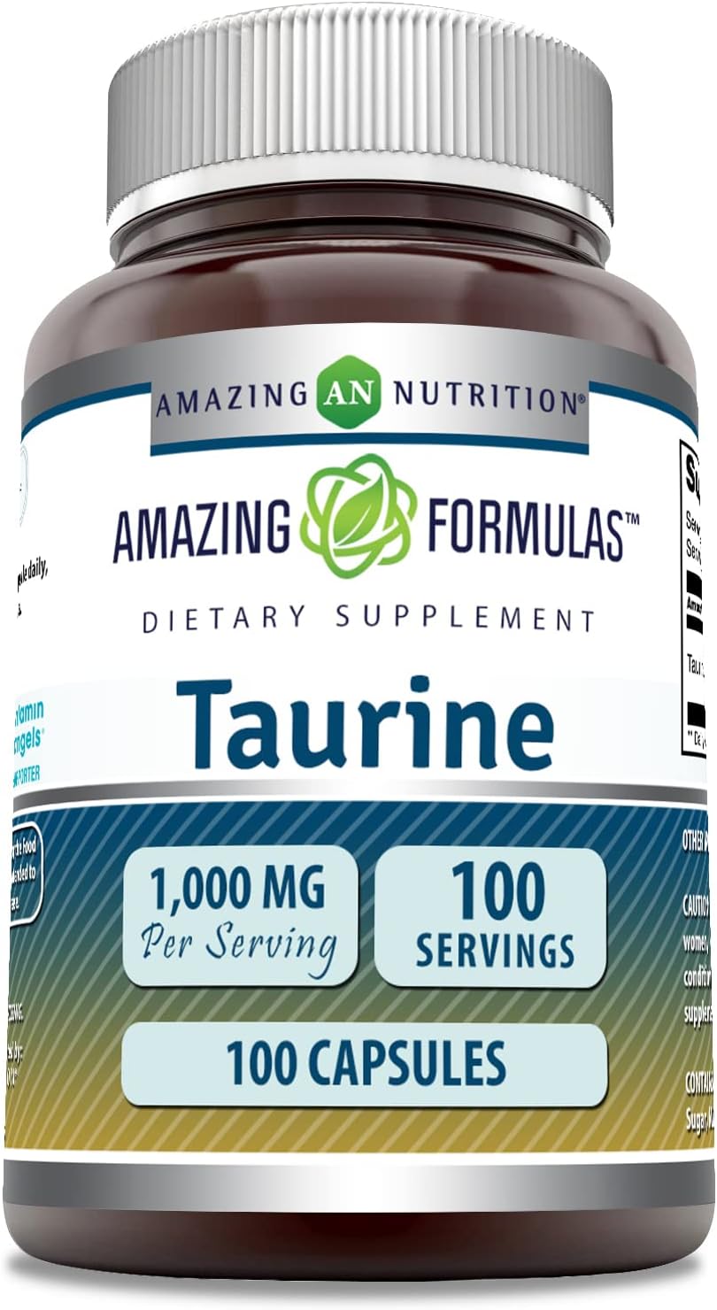 Suplemento de Taurina Amazing Formulas 1000 mg 100 Cápsulas
