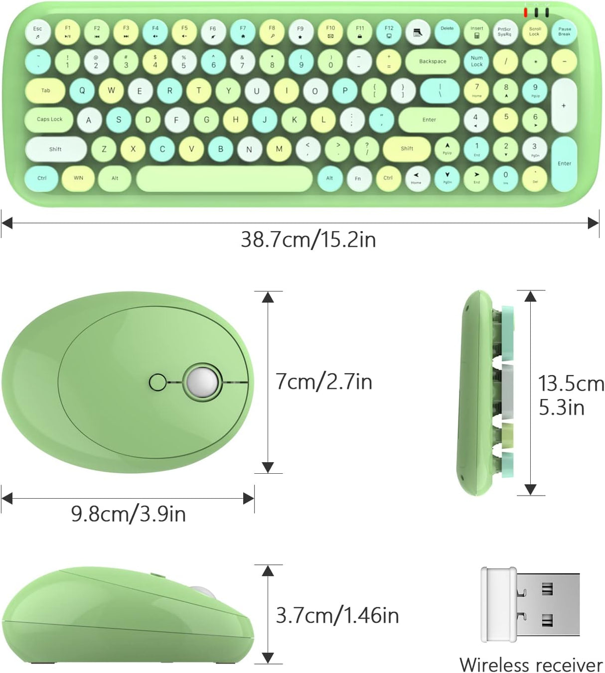 Combo Teclado y Ratón MOFII, Retro, Inalámbrico, 2.4GHz