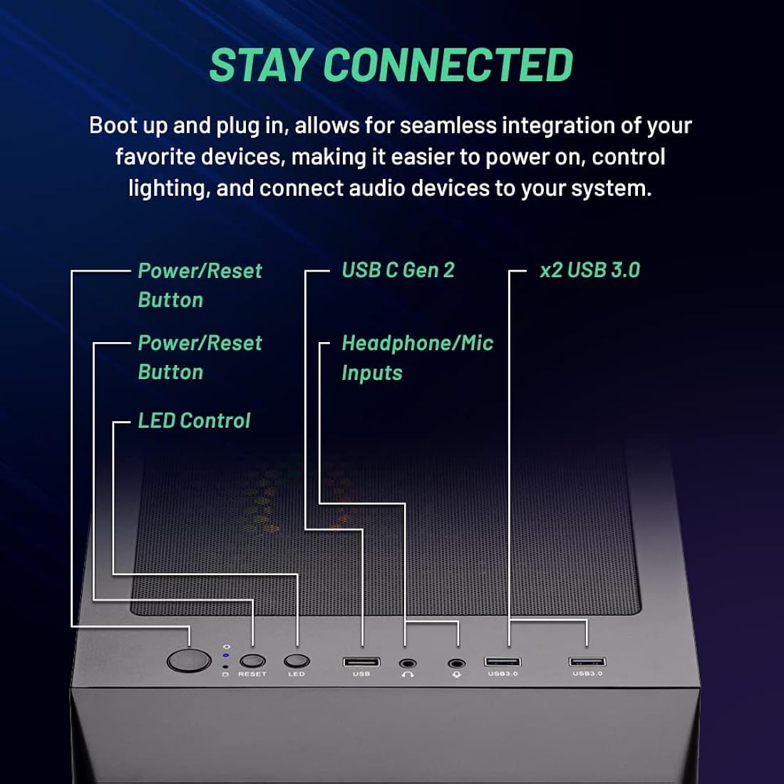 Computadora de juego Nebula Gaming PC Desktop 1TB NVME SSD