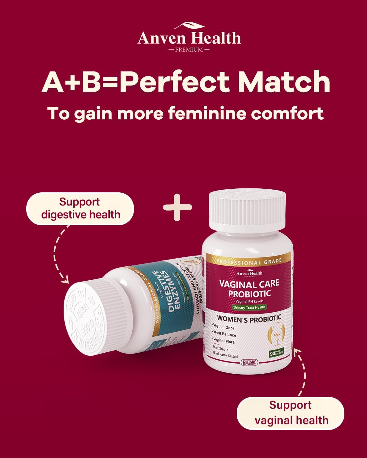 Probióticos Vaginales Mujer - 60B, Flora, Olor, Cándida, Digestión, Saffron, Cranberry, 90 Cápsulas