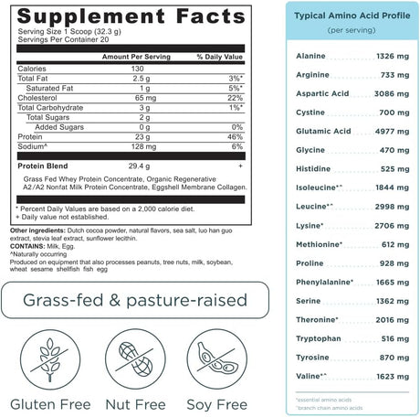 Proteína de suero de leche orgánica, Ancient Nutrition, 23g, 20 serv.