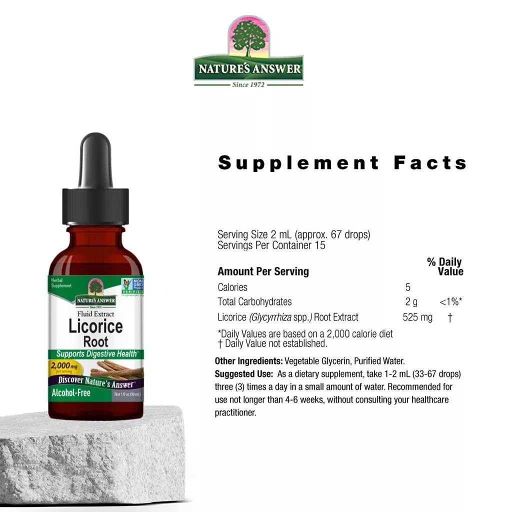 Suplemento de Regaliz | Nature's Answer | Salud Digestiva 1oz