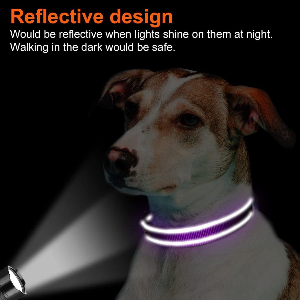 Collar Reflectante para Perros Joytale, Neopreno Ajustable M