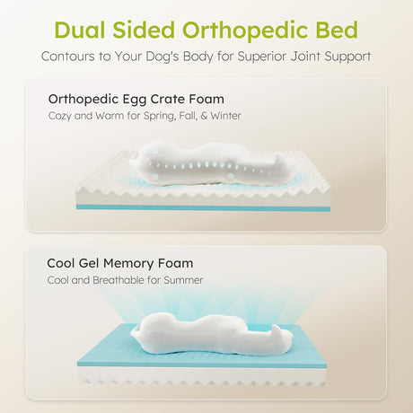 Cama ortopédica para perros grandes, con gel de enfriamiento, 36