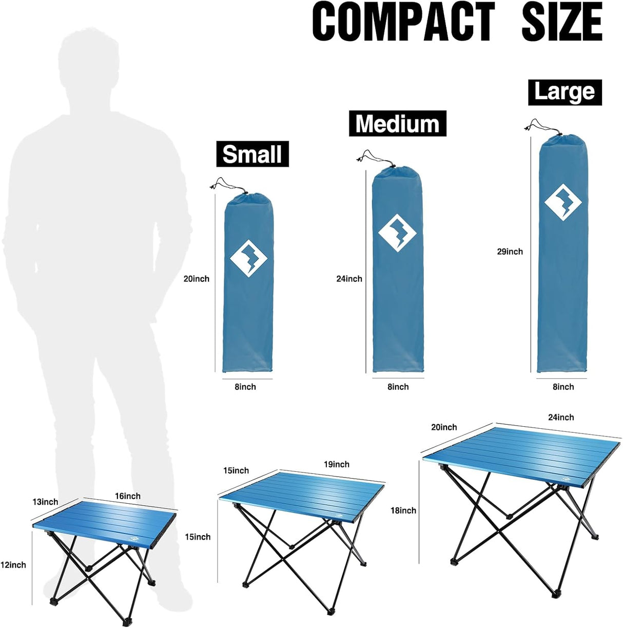 Mesa de camping portátil ultraligera, plegable y con bolsa