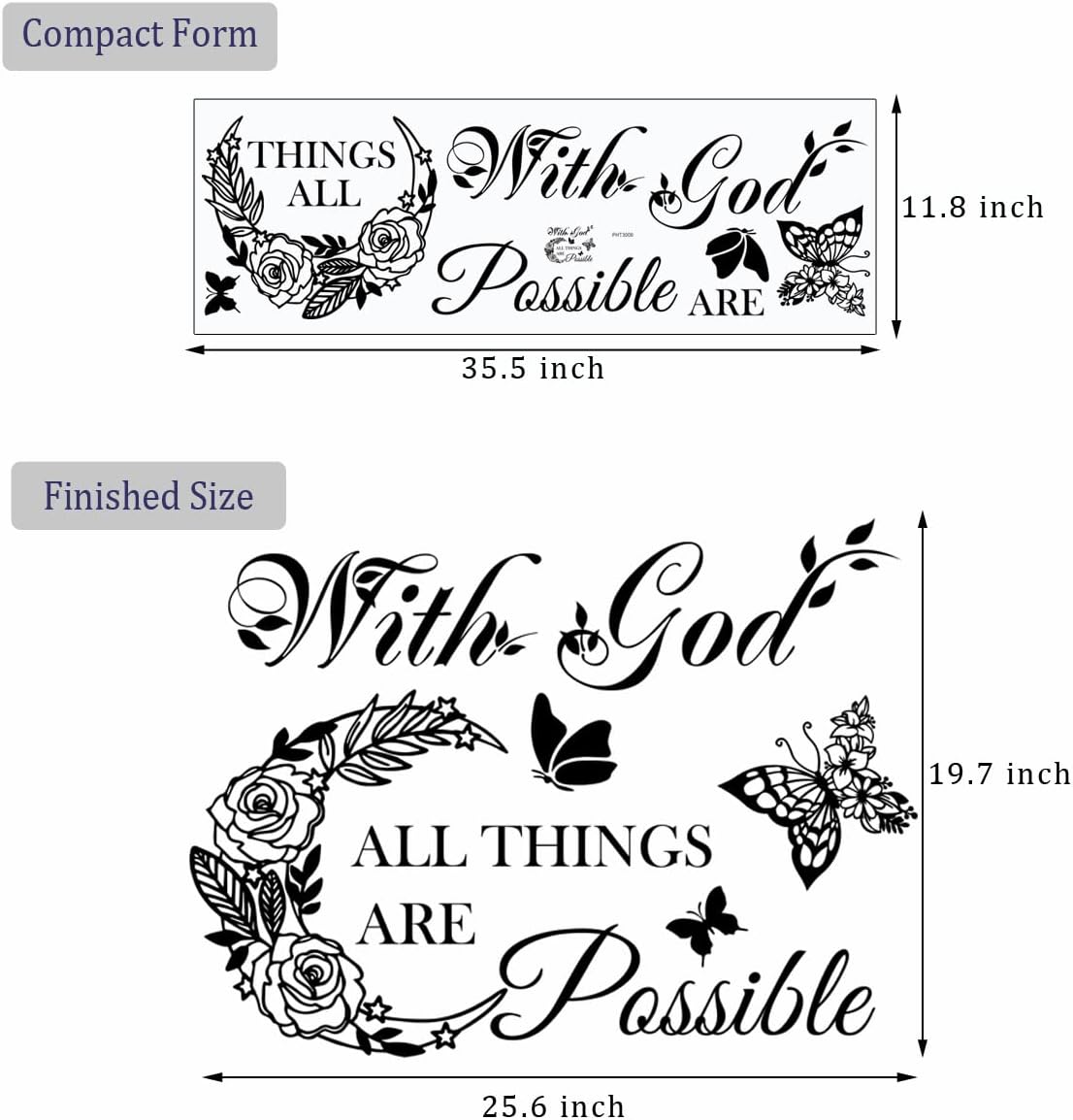 Vinilo Decorativo Inspiracional Dios Todo es Posible - Sticker