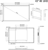 Televisor Espejo 43 4K UHD Elecsung, Wi-Fi, Alexa, SS550U22-43