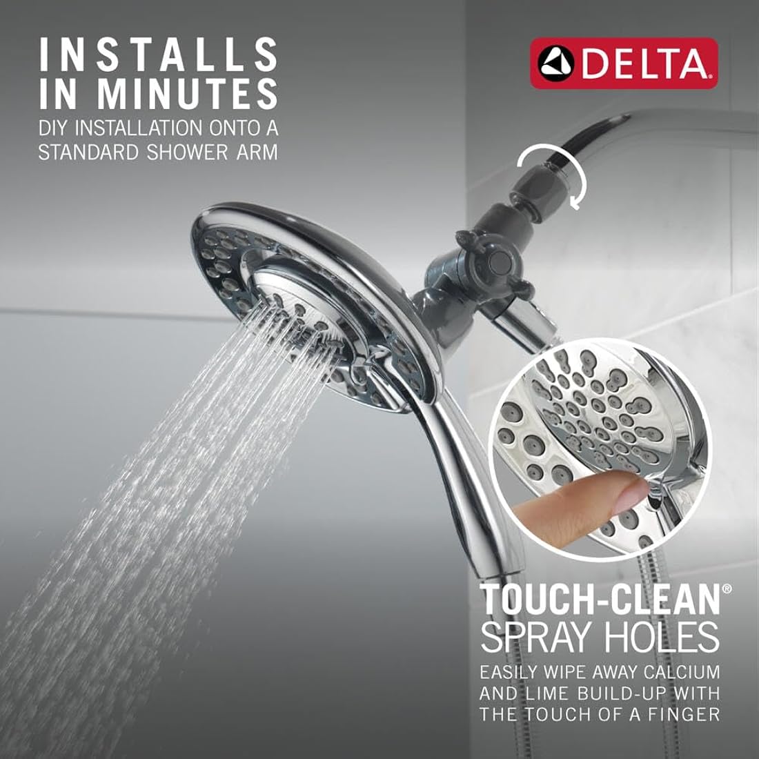 Regadera plateada con 4 pulverizadores 75486C DELTA FAUCET