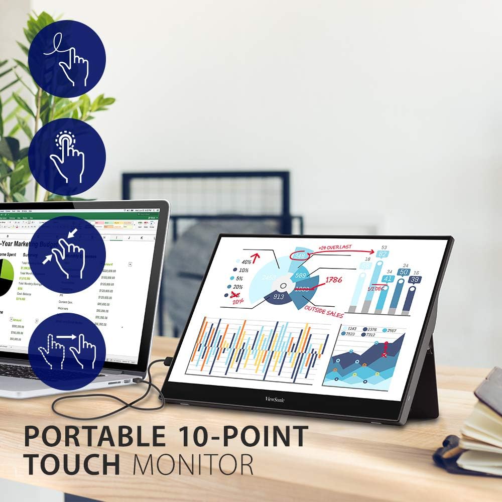 Monitor portátil ViewSonic TD1655 15.6 1080p táctil IPS