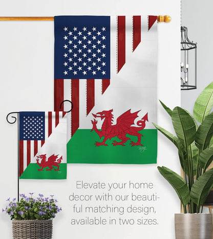 Breeze Decoración US Bandera Gales Amistad Jardín 13x18.5