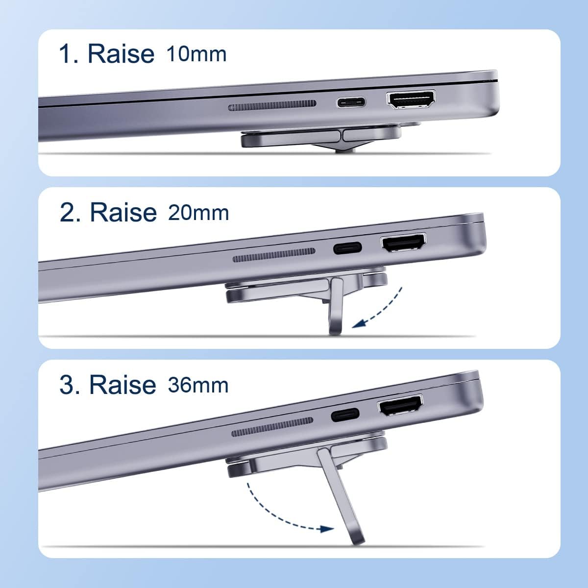 Soporte para laptop de altura ajustable elevador invisible