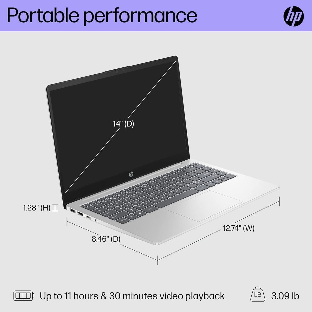 Laptop HP 14 FHD, Intel N200, 16GB RAM, 1TB SSD, Win 11