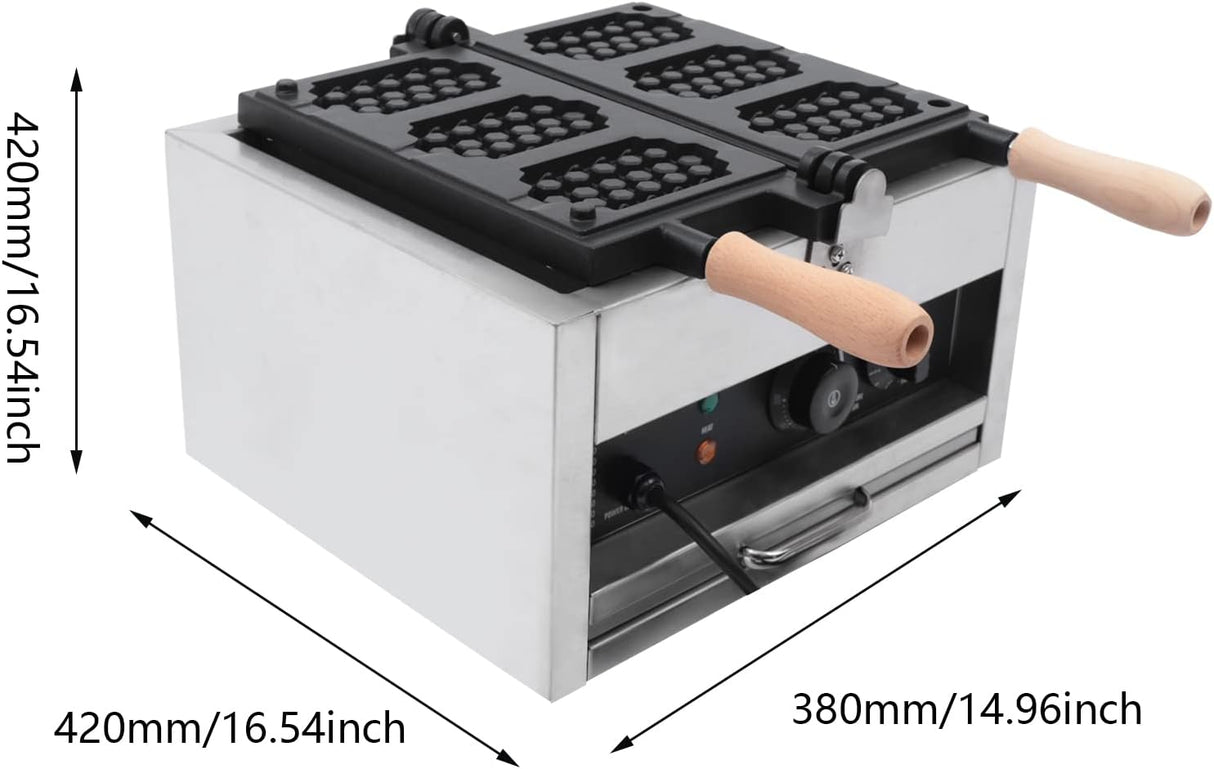 Máquina de Waffles Eléctrica, Acero Inoxidable, Doble Cabeza