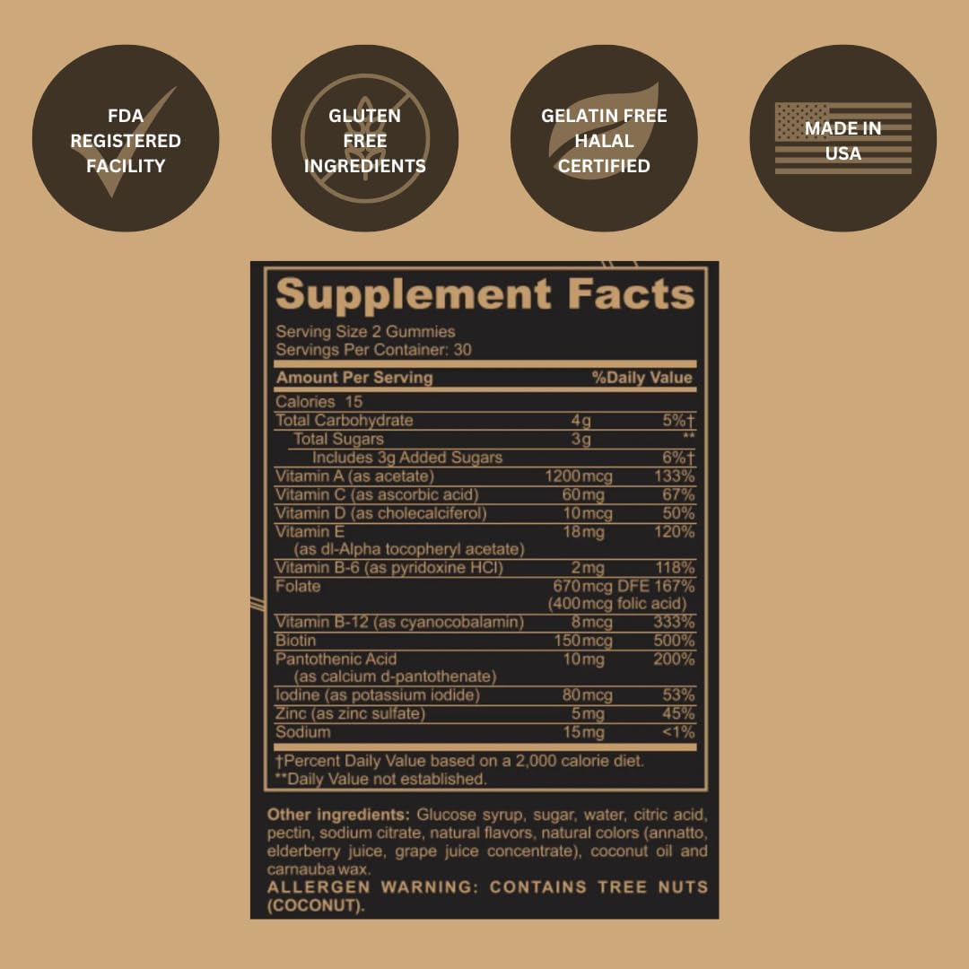 Multivitamínico Gummy, Black Girl Vitamins, Vegano, 30 días
