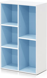 Estantería abierta reversible con 5 cubos - Modelo 11069WH/LBL